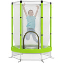 Tappeto Elastico per Bambini 3-6 Anni Ø140x190 cm con Rete di Sicurezza Verde   
