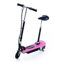 Monopattino Elettrico per Bambini 120W Pieghevole con Sella Rosa e Nero 