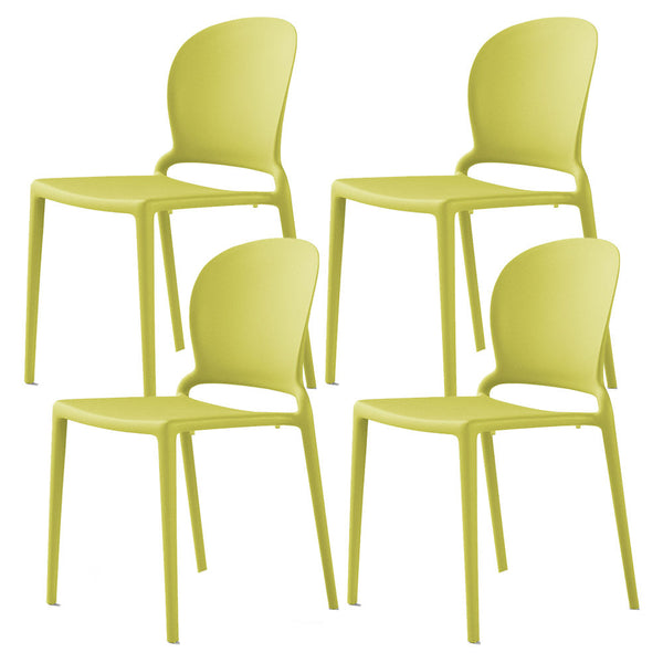 Set 4 Sedie Impilabili 83x48x55 cm in Polipropilene e Fibra di Vetro Jasmine Giallo Limone acquista