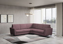 Divano Angolare 5 Posti 248x248x85 cm Yasel in Tessuto Prugna