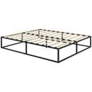 Struttura Letto Matrimoniale 190x160x35 cm con Doghe in Compensato e Contenitore Inferiore Nero