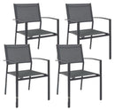 Set 4 Sedie da Giardino 60x58x87 cm in Alluminio e Textilene Grigio
