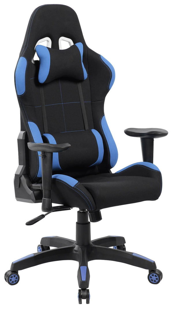 Sedia da Gaming Ergonomica 72x57x134 cm in Tessuto Nera e Blu prezzo