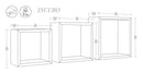 Set 3 Mensole da Parete Cubo in Fibra di Legno Incubo Noce
