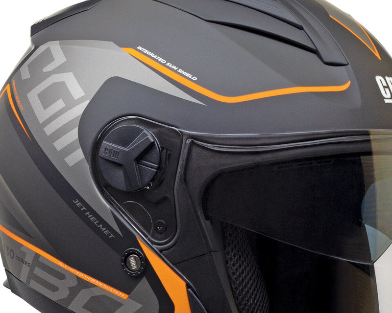 Casco Jet per Scooter Visiera Lunga CGM Apache 130S Arancione Opaco Varie Misure