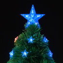 Albero di Natale 60 cm Stelle LED Multicolore Base Tronco Alberello Natalizio