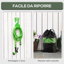 Tubo da Giardino Estensibile 15 m con Pistola Spray a 8 Funzioni Verde