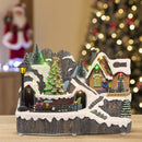 Villaggio Natalizio 23x15x18 cm con Trenino Luci Suoni e Movimento
