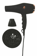 Asciugacapelli Professionale 2000W con Ionizzatore Kooper Soft Touch Nero