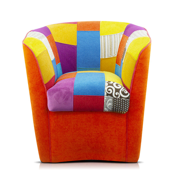 sconto Poltroncina a Pozzetto 70x67x76 cm in Tessuto e Similpelle Arancione