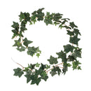 Set 2 Ghirlande di Edera Floccata con 114 Foglie H 200 cm