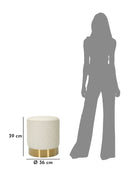 Puff Rotondo Sharon Ø36x39 cm in Pino e MDF e Metallo e Plastica      