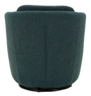Poltrona Girevole Torino Ottanio 70x72x75 cm in Ferro e Compensato e Spugna e Poliestere Verde acqua e Oro e Nero      