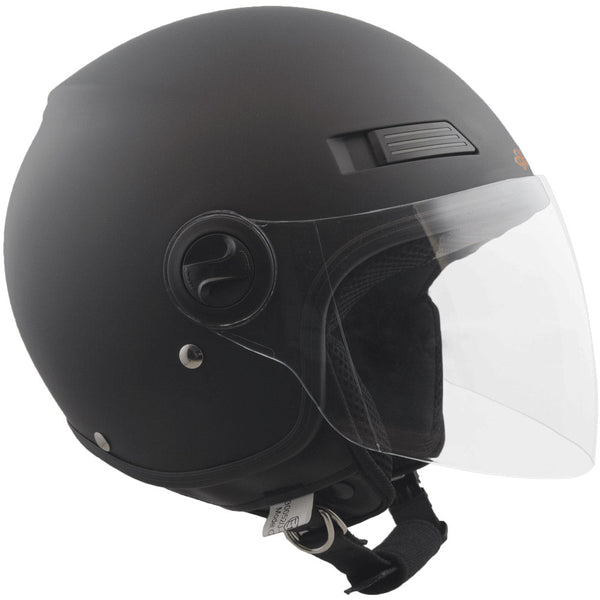 acquista Casco Demi-Jet per Scooter Visiera Lunga SKA-P 1 LH Metropoli Nero Gommato