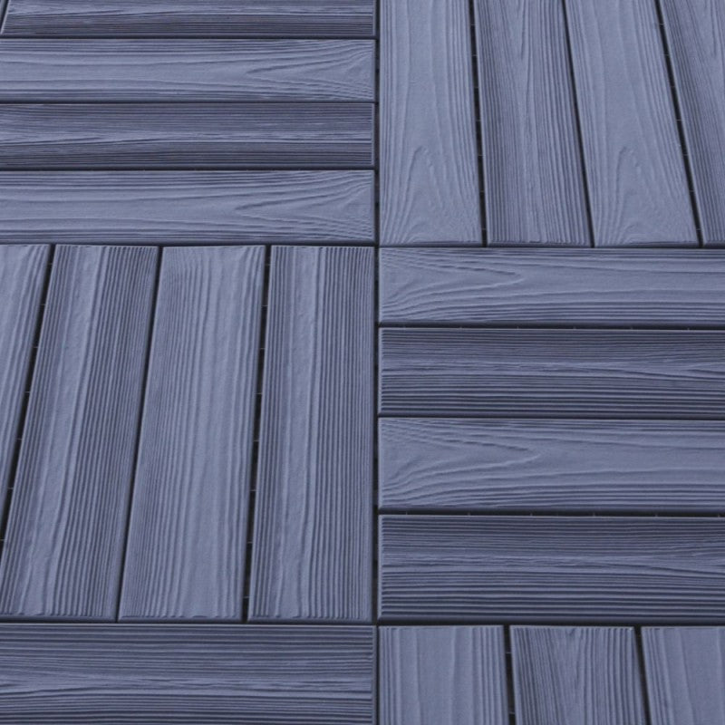 Set 14 Piastrelle Autobloccanti in Plastica Effetto Legno 37,7 x 18,6 cm da Interno o Esterno 