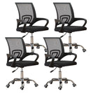 Set 4 Sedie operative da Ufficio con ruote 45x47x83/93 cm Bisk nera