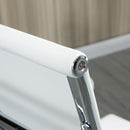 Sedia da Ufficio Ergonomica Funzione Dondolo 54x62x104-114 cm in Finta Pelle Bianco 