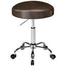 Sgabello Girevole a 360° 39x34,5x52-67,5 cm con Altezza Regolabile Capacità 120 kg in Finta Pelle Marrone      