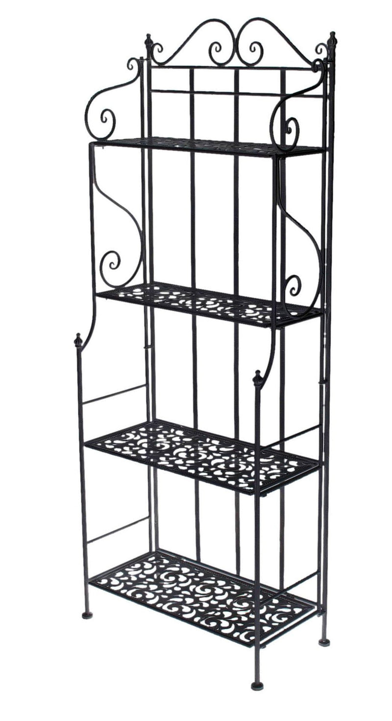 Scaffale per Piante in Metallo 4 Piani 59x29H158cm Jessica Nero