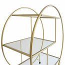 Carrello da Cocktail 3 Ripiani 94x82x37 cm in Vetro e Ferro Oro