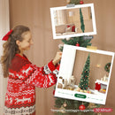 Albero di Natale Artificiale Slim 55x55x210 cm con 401 Rami a Forma di Abete e Base in Plastica Verde      