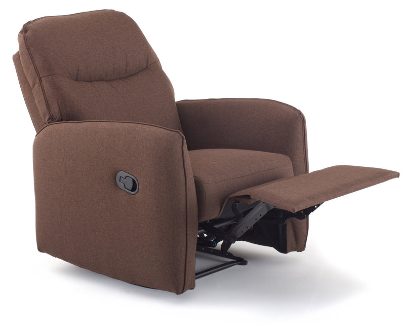Poltrona Relax Reclinabile Manuale in Tessuto Kube Marrone