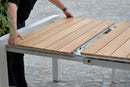 Tavolo Allungabile da Giardino 180/240x100xh76 cm in Alluminio Idaho Plus Bianco