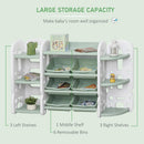 Scaffale Contenitore 149,8x35x92 cm con Cesti estraibili  Verde e Bianco