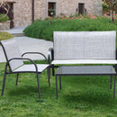 Set da Giardino Divano Poltrone e Tavolino in Acciaio Verniciato e Textilene