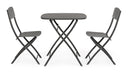Set Tavolo e 2 Sedie da Giardino in Acciaio Yvonne Antracite