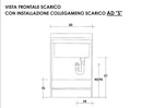 Mobile Lavatoio 60x60x85cm 2 Ante Asse in Termoplastico Montegrappa Marella Bianco