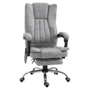 Sedia Poltrona Presidenziale da Ufficio 62x67x113-120 cm Massaggiante Riscaldante Grigia