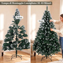Albero di Natale Artificiale Ø100x180 cm con 700 Rami Ignifughi e Base Pieghevole in Acciaio Verde      
