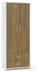 Armadio 2 Ante 2 Cassetti 71x182x41 cm Ossido Bianco/Noce Stelvio