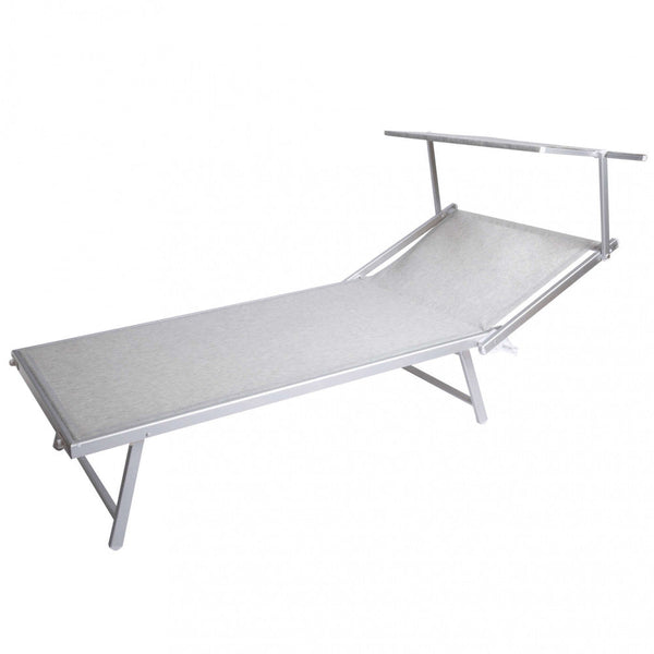 sconto Lettino Prendisole da Giardino Cefalu XXL 213x85,5x40 cm in Alluminio Grigio chiaro