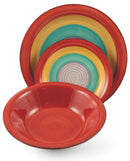 Servizio Piatti 18 Pezzi in Stoneware Soriani Kos Multicolor