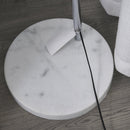 Lampada da Terra ad Arco con Paralume E27 in Acciaio e Marmo  Argento