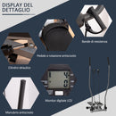 Stepper Fitness 54x40x135 cm con Maniglia e Monitor LCD in Acciaio Argento  