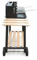 Barbecue a Carbone Carbonella Rettangolare con Ruote Soriani Sun-day Nero