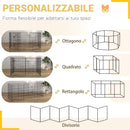 Recinto per Cani e Cuccioli Box per Animali da 8 Pezzi 76 x 61 cm  in Filo di Ferro Nero