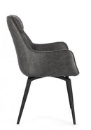 Set 2 Poltrone 56x65x92h cm Lawrence Pu Antracite 