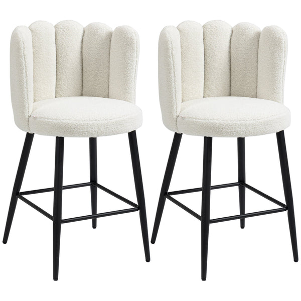 sconto Set 2 Sgabelli 52x53x93 cm in Poliestere e Acciaio Bianco e Nero