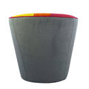 Poltroncina a Pozzetto 70x67x76 cm in Tessuto e Similpelle Grigia