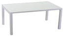 Set Salotto da Giardino Divano 2 Poltrone e Tavolino in Alluminio New Irvine Bianco