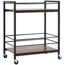 Carrello da Cucina con Portavivande 62x40x75 cm in Acciaio e Legno Marrone Rustico
