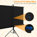 Telo per Proiettore Pieghevole da 84" con Treppiede Regolabile 200x8x118 cm in Plastica e Metallo Nero 