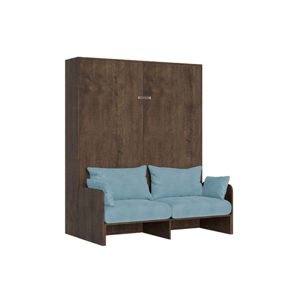 Letto Matrimoniale A Scomparsa 160 Kentaro Con Divano Noce e Azzurro acquista