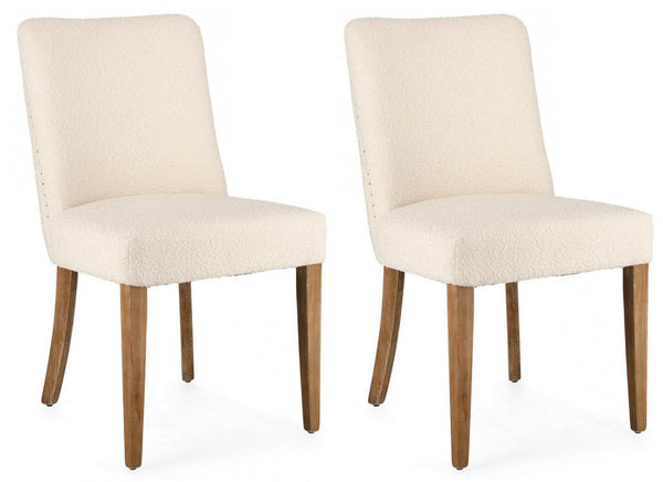 online Set 2 Sedie 48x57x88h cm Beatriz Naturale Bouclè