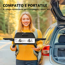Barbecue a Gas Portatile da Tavolo 2 Bruciatori e Coperchio con Termometro in Acciaio e ABS Nero    
