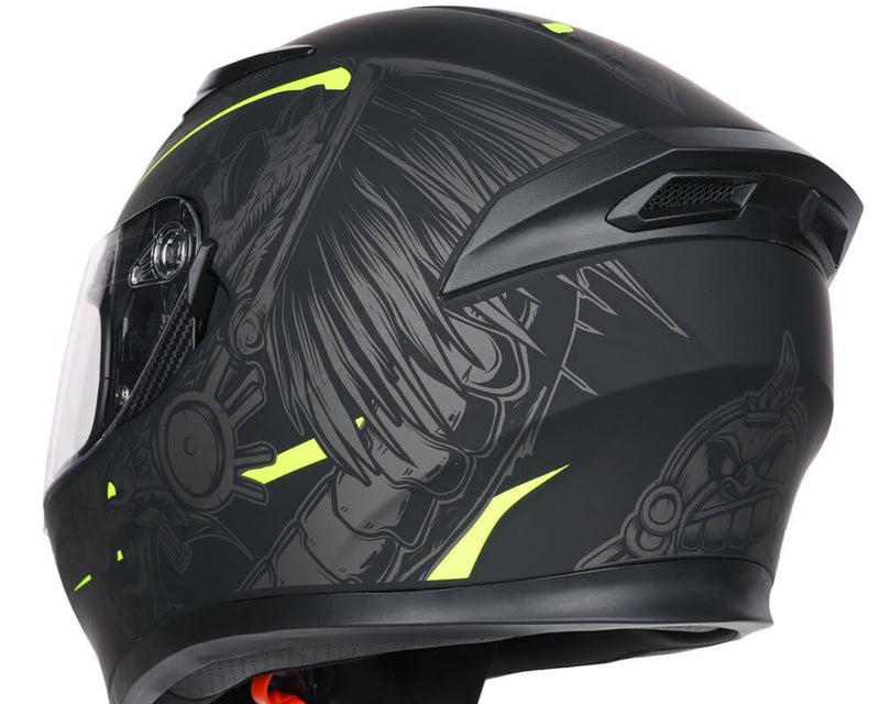 Casco Integrale per Scooter Visiera Lunga CGM Tampere Indian 316S Giallo Fluo Opaco Varie Misure